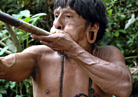 Huaorani with Blowgun